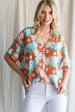 Poppy floral top