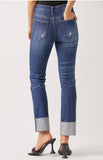 Wide Cuff Stright Jeans - Mid Rise