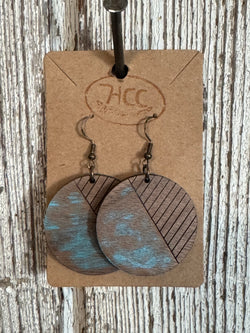 Messa Round Wooden Earrings