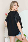 Viviana-velvet sleeve top