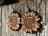 Sunflower Leather Earrings