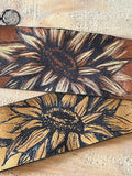 Sunflower Leather Cuff