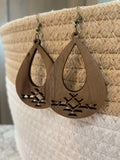 Boho Tribal Cut Out Earrings in Walnut