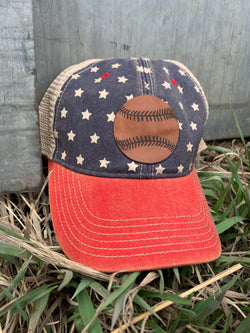Americana Baseball Leather Patch Hat