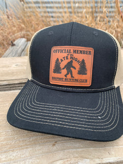 Big Foot Hunting Club Leather Patch Hat