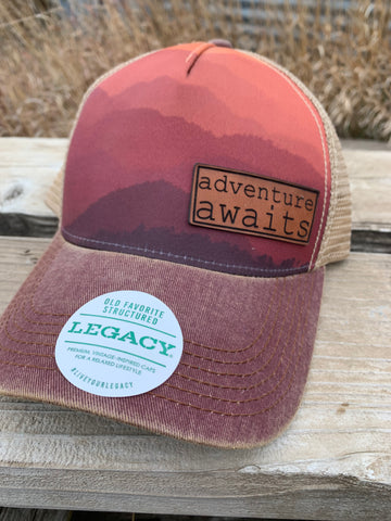Adventure Awaits Leather Patch Hat